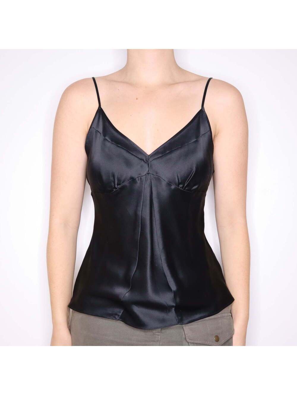 Y2K Black Silk Camisole (L)